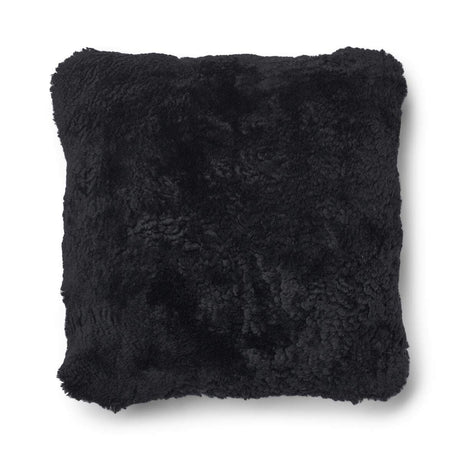 Short Wool Sheepskin Cushion | Two-sided |52x52 cm  | 34x52 cm  Charcoal/Black