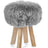 Theo Stool + Cover | Oak Legs | New Zealand Sheepskin Light Grey