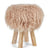 Theo Stool + Cover | Oak Legs | Mongolian Sheepskin Warm Sand