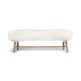 Bench with Tibetan Sheepskin | Oak Legs | 140x35x45 cm