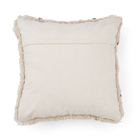 Short Wool Curly Sheepskin Cushion | 40x40 cm Pearl/Taupe