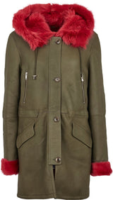 Merle Jacket Hedge Green/Red