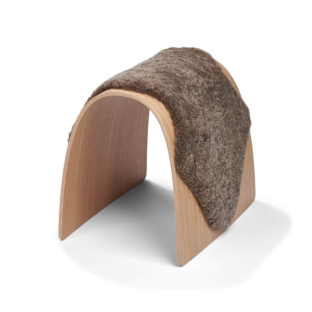 Sheep Stool Cover | Short Wool Taupe