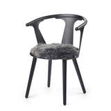 Long Wool Sheepskin Seat Cover | Ø38 cm Steel