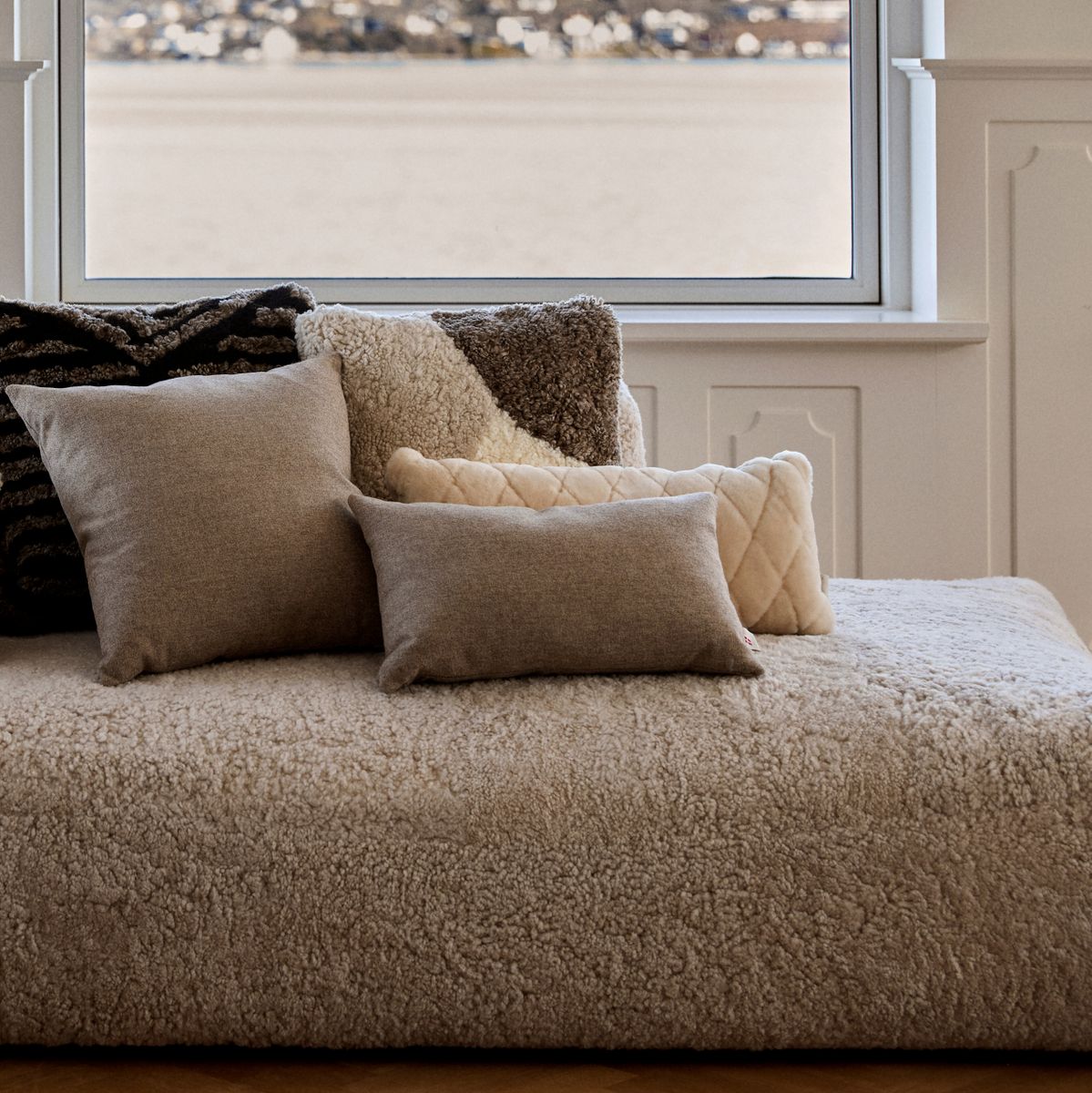 Doublesided Cushion | 100% Wool | 52x52 cm | 34x52 cm  Beige