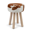 Theo Cowhide Stool | 48x34cm Brown/White