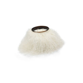 Scented Candle with Sheepskin Cover White