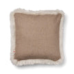 Long Wool Sheepskin Cushion | 52x52 cm Beige/Linen