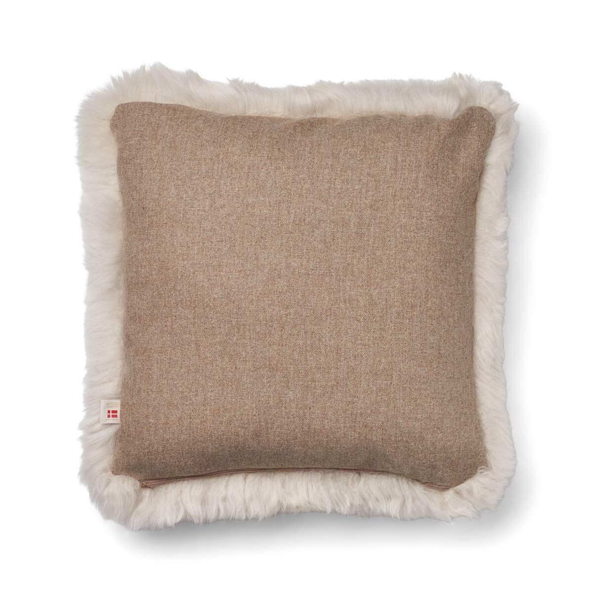 Long Wool Sheepskin Cushion | 52x52 cm | 34x52 cm Beige/Linen