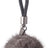Pom Pom Keyring Leather Strap Dark Grey