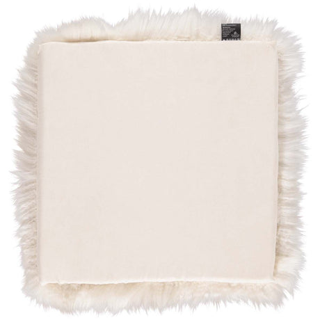 Long Wool Sheepskin Seat Cover | With Filling | 37x37 cm Linen