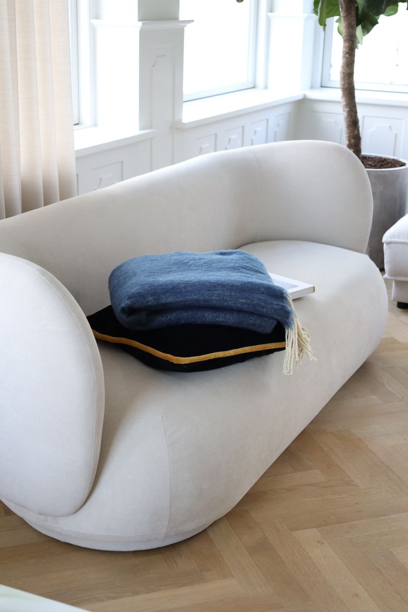 Throw of Mohair Double Face | 130x170 cm Blue Grey