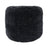 Short Wool Curly Sheepskin Pouf Black