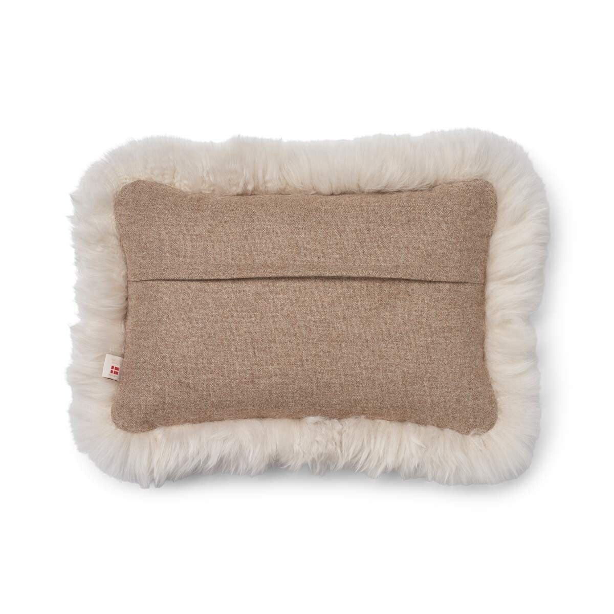 Wool Cushion | Long Wool trim  | 52x52 cm |34x52 cm Beige/Linen