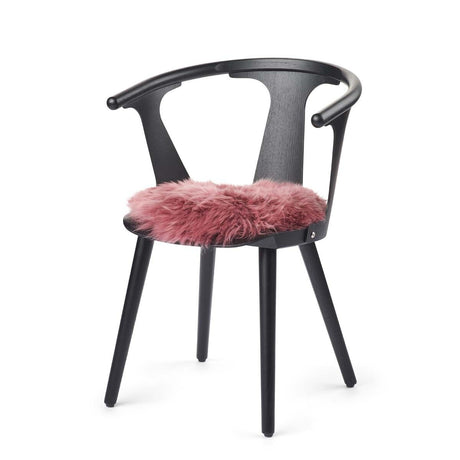 Long Wool Sheepskin Seat Cover | Ø38 cm Old Rose