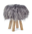 Icelandic Sheepskin Stool Cover	| | Ø35xH17 cm