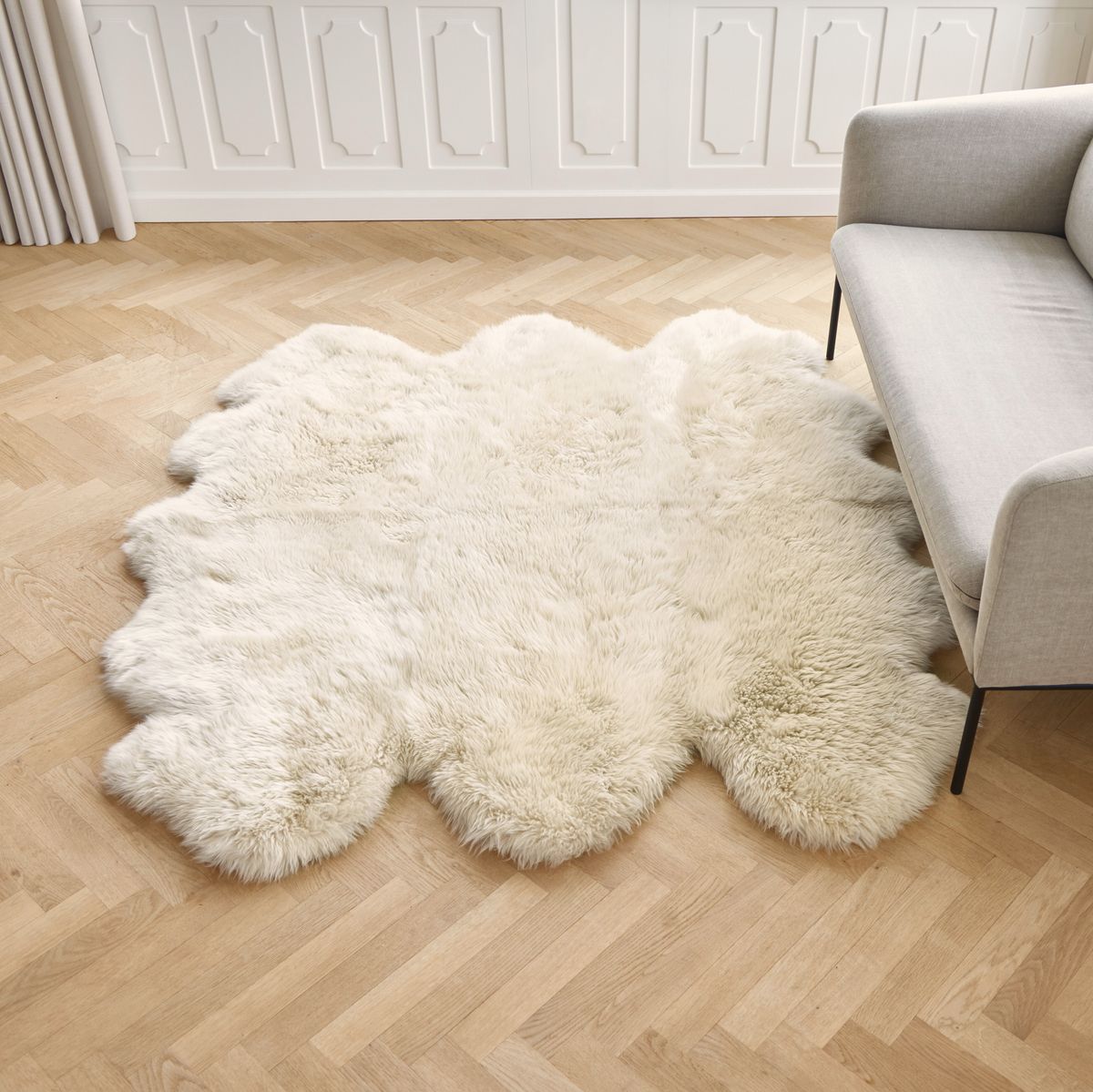 Premium | New Zealand Sheepskin | Long Wool | Rug 180x162 cm Black