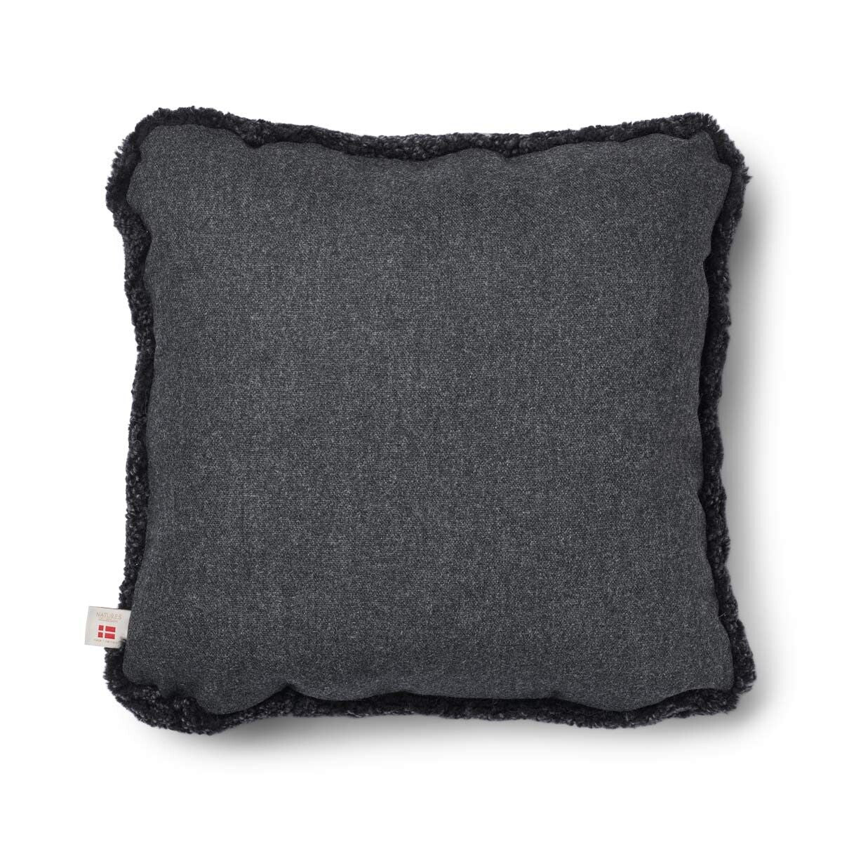 Short Wool Sheepskin Cushion | Two-sided |52x52 cm  | 34x52 cm  Charcoal/Anthracite