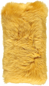 Long-Wool Sheepskin Cushion | 28x56 cm Imperial Yellow