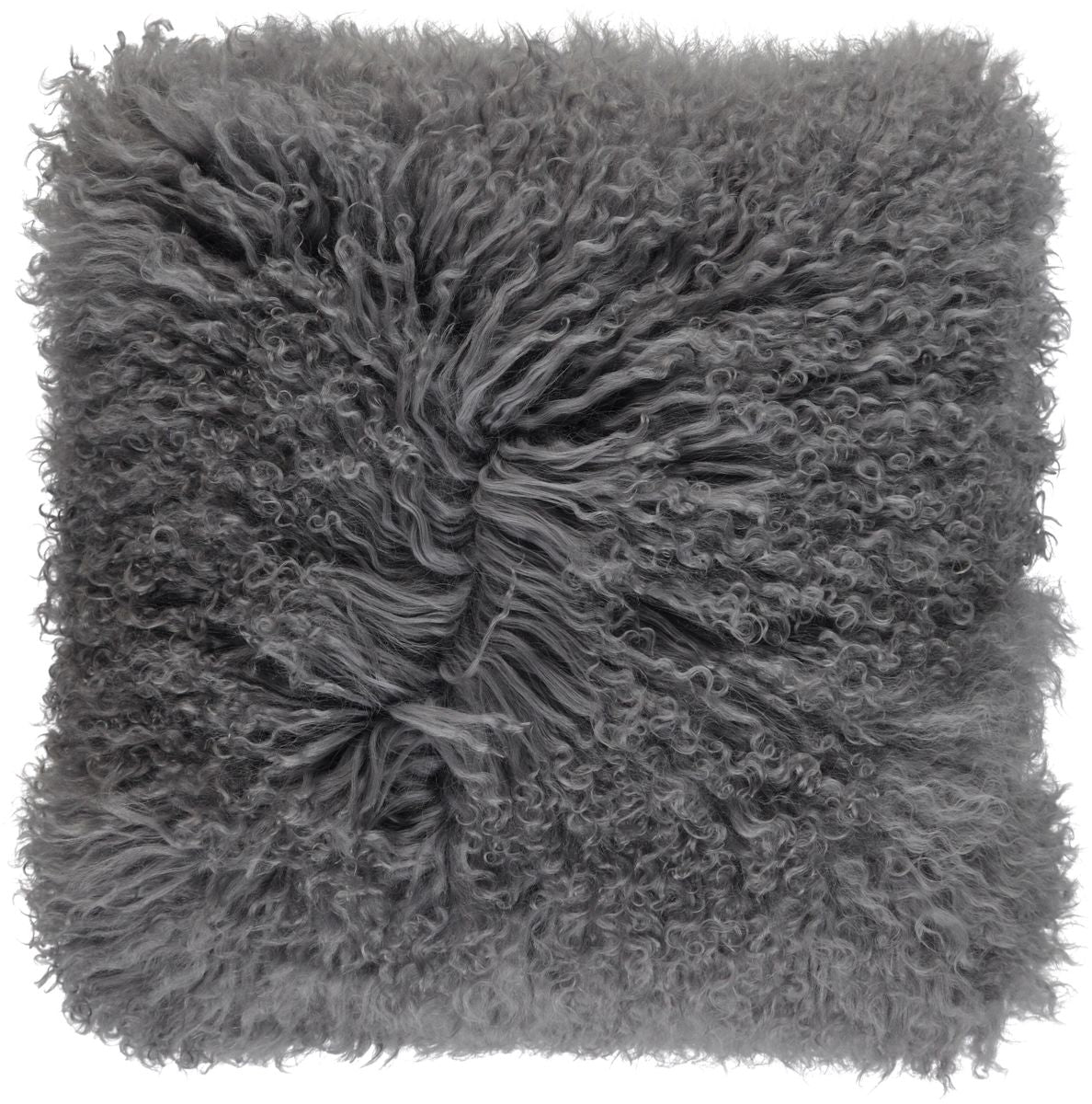 Mongolian Curly Cushion | 40x40 cm Steel