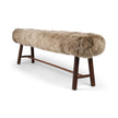 Theo Bench | New Zealand Long Wool Sheepskin | Dark Oil Oak Legs | 140x35x45 cm