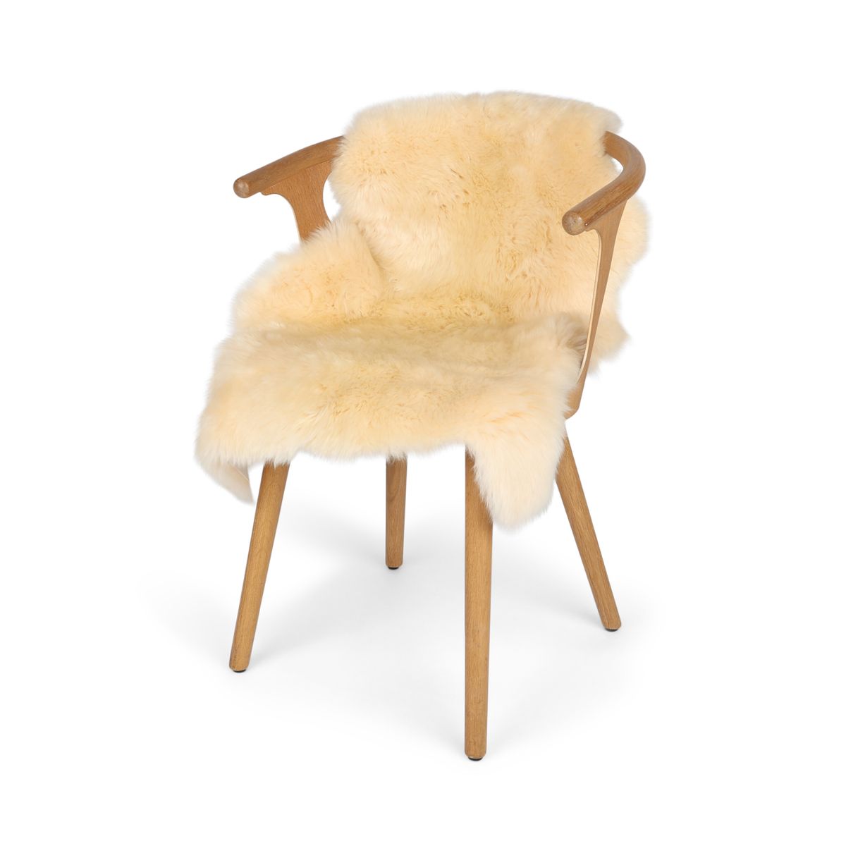Merino Sheepskin Dyed | New Zealand | Long Wool | approx. 90x60 cm Vanilla