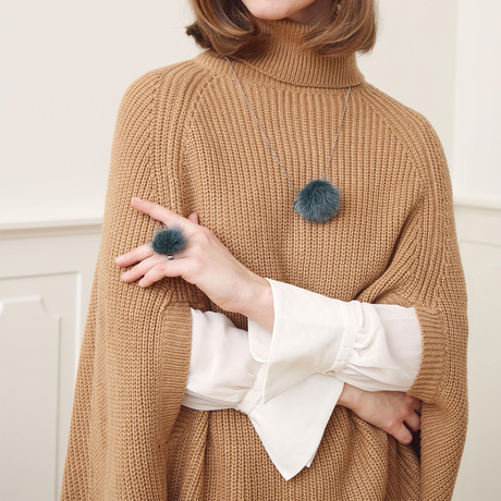 Pom Pom Ring Aqua