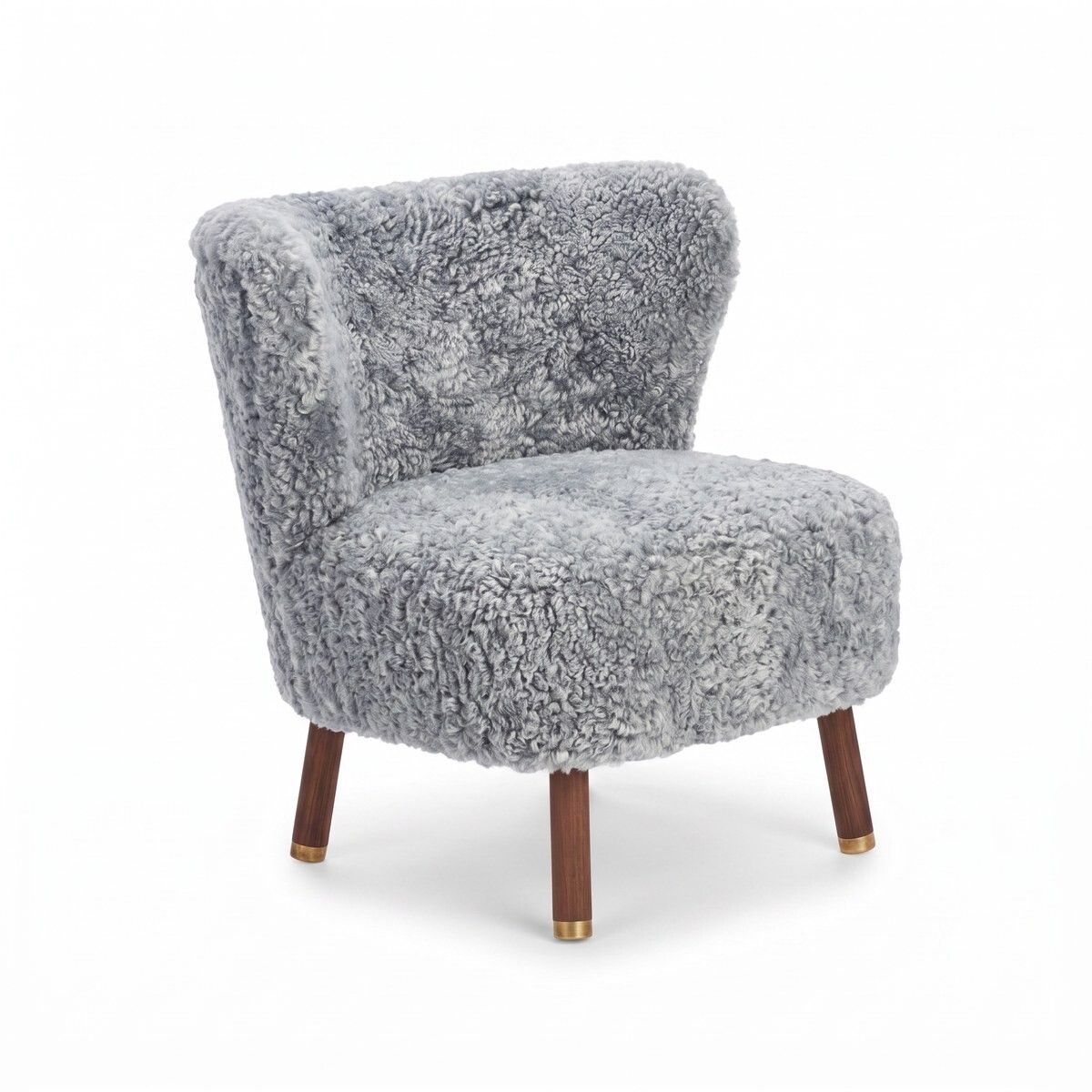 Emil Lounge Chair | Short Wool Light Grey