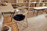 Seat Cover | Long Wool | New Zealand | D34 cm Black