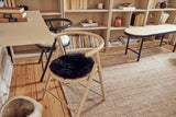 Seat Cover | Long Wool | New Zealand | D34 cm Black