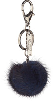 Pom Pom Keyring Black Metal Navy