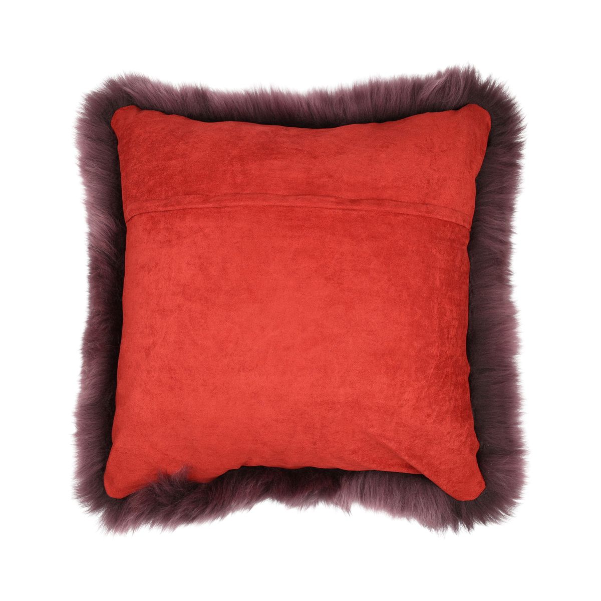Sheepskin Cushion | Long Wool | New Zealand | 50x50 cm Aubergine
