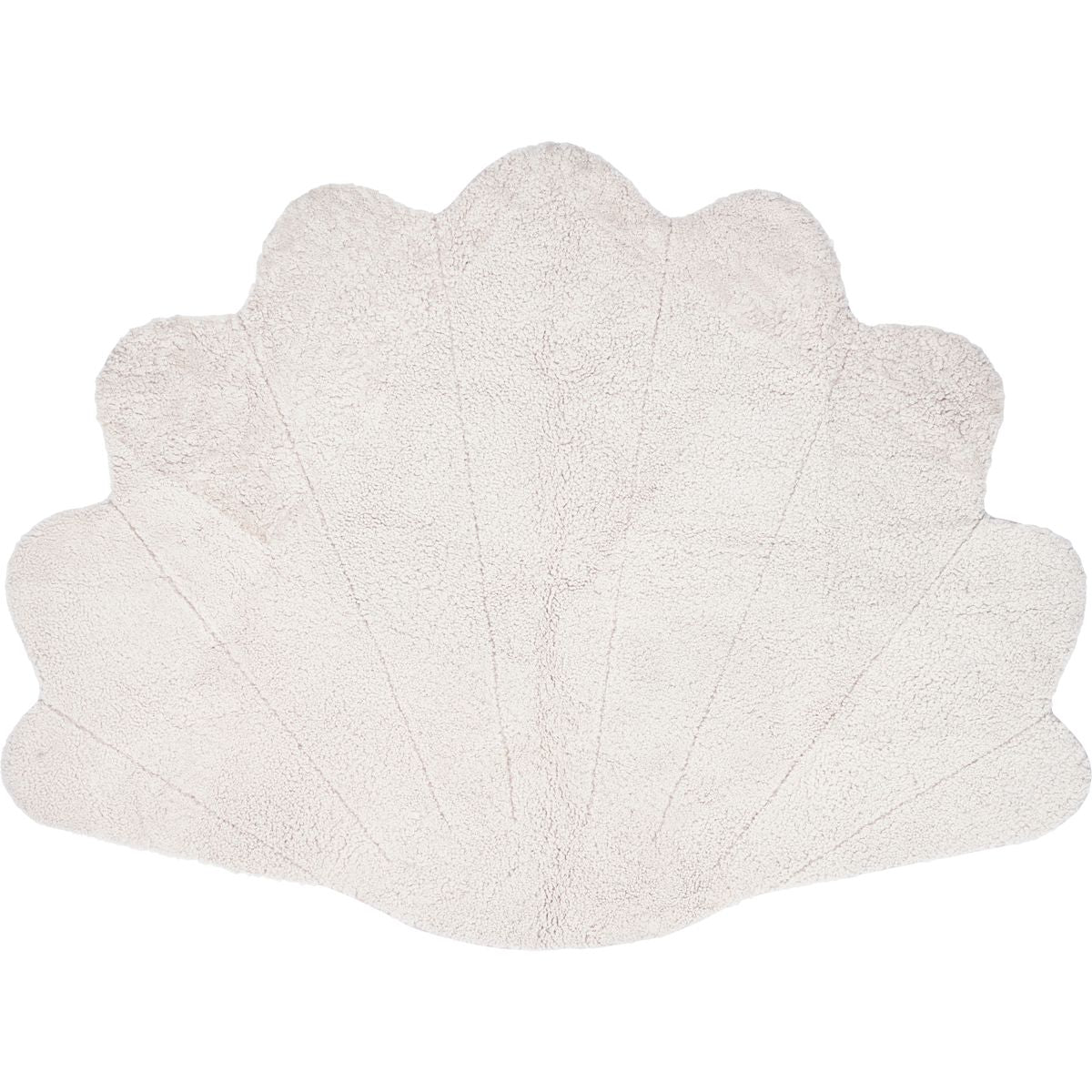 Short Wool Curly Sheepskin Shell Design Rug | 210x150 cm Ivory