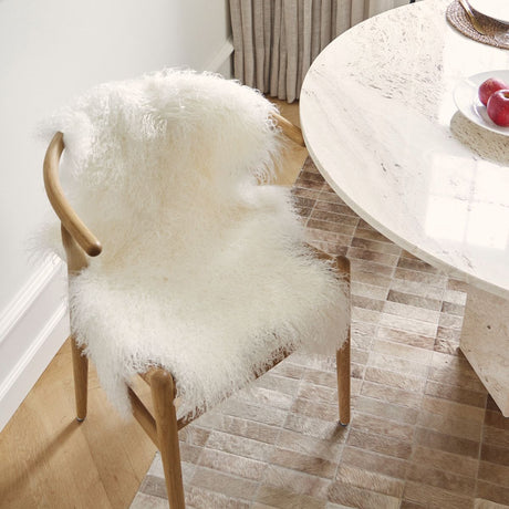 Curly Sheepskin | Mongolian | 85x50 cm Arctic Sunrise