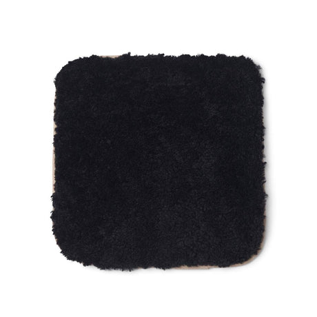 Short Wool Sheepskin Seat Cover Zero Waste Black