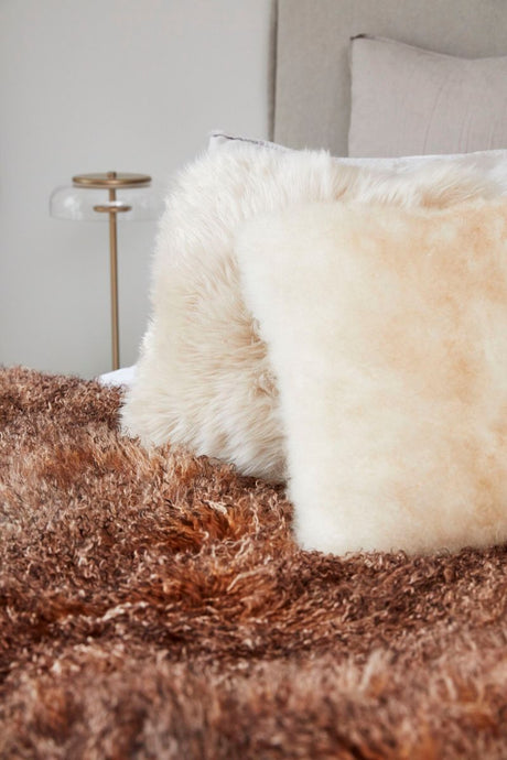Plaid of Curly Sheepskin | 60x120 cm Arctic Sunrise
