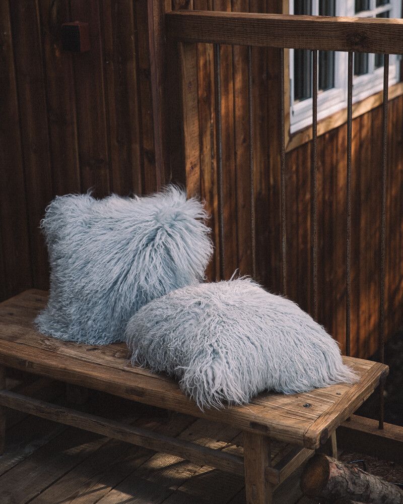 Sheepskin Cushion | Tibet | 40x40 cm Light Grey