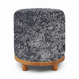 Simon Stool | Short Wool | D46xH52 cm Light Grey