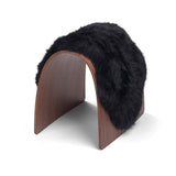 Sheep Stool Cover | Long Wool Black