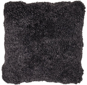 Short-Wool Sheepskin Cushion | Doublesided |  40x40 cm Anthracite