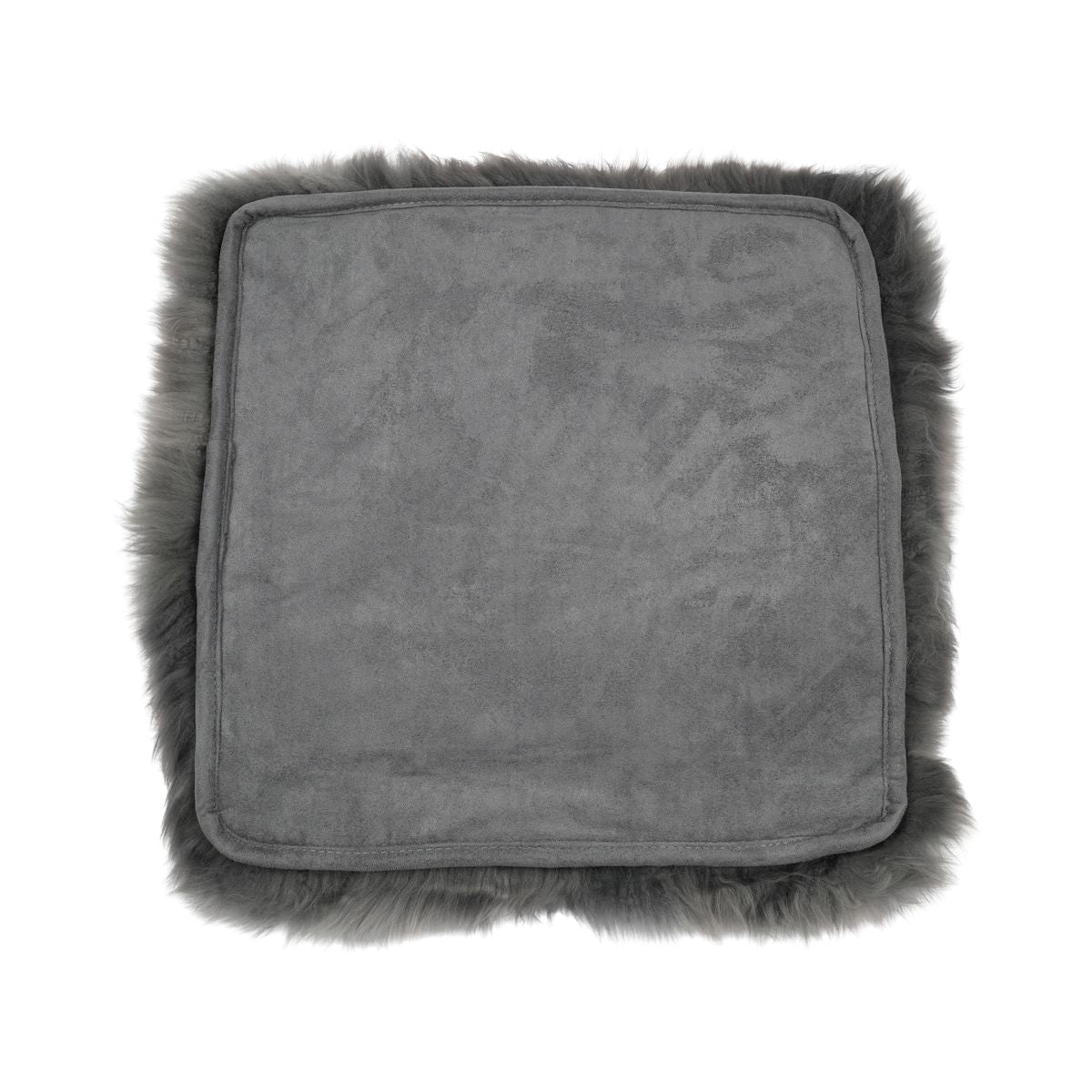 Seat Cover | With Backing | Long Wool | New Zealand | 40x40 cm Steel