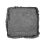 Seat Cover | With Backing | Long Wool | New Zealand | 40x40 cm Steel