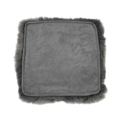 Seat Cover | With Backing | Long Wool | New Zealand | 40x40 cm Steel