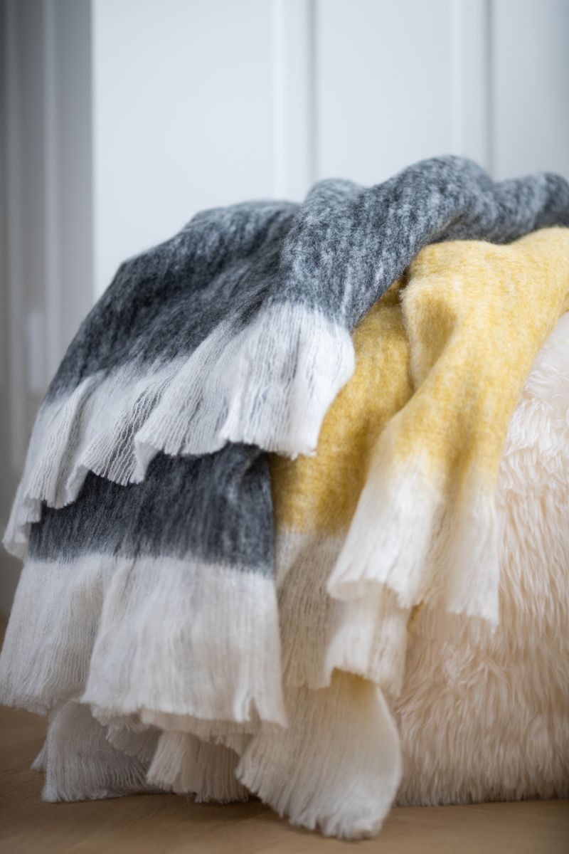 Throw of Mohair Wool | 130x170 cm Black