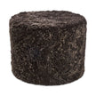 Short Wool Curly Sheepskin Pouf Cappuccino