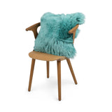 Sheepskin Cushion | Long Wool | New Zealand | 50x50 cm Turquoise
