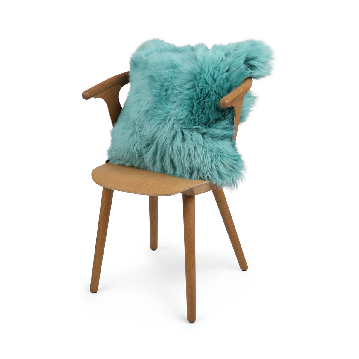 Sheepskin Cushion | Long Wool | New Zealand | 50x50 cm Turquoise