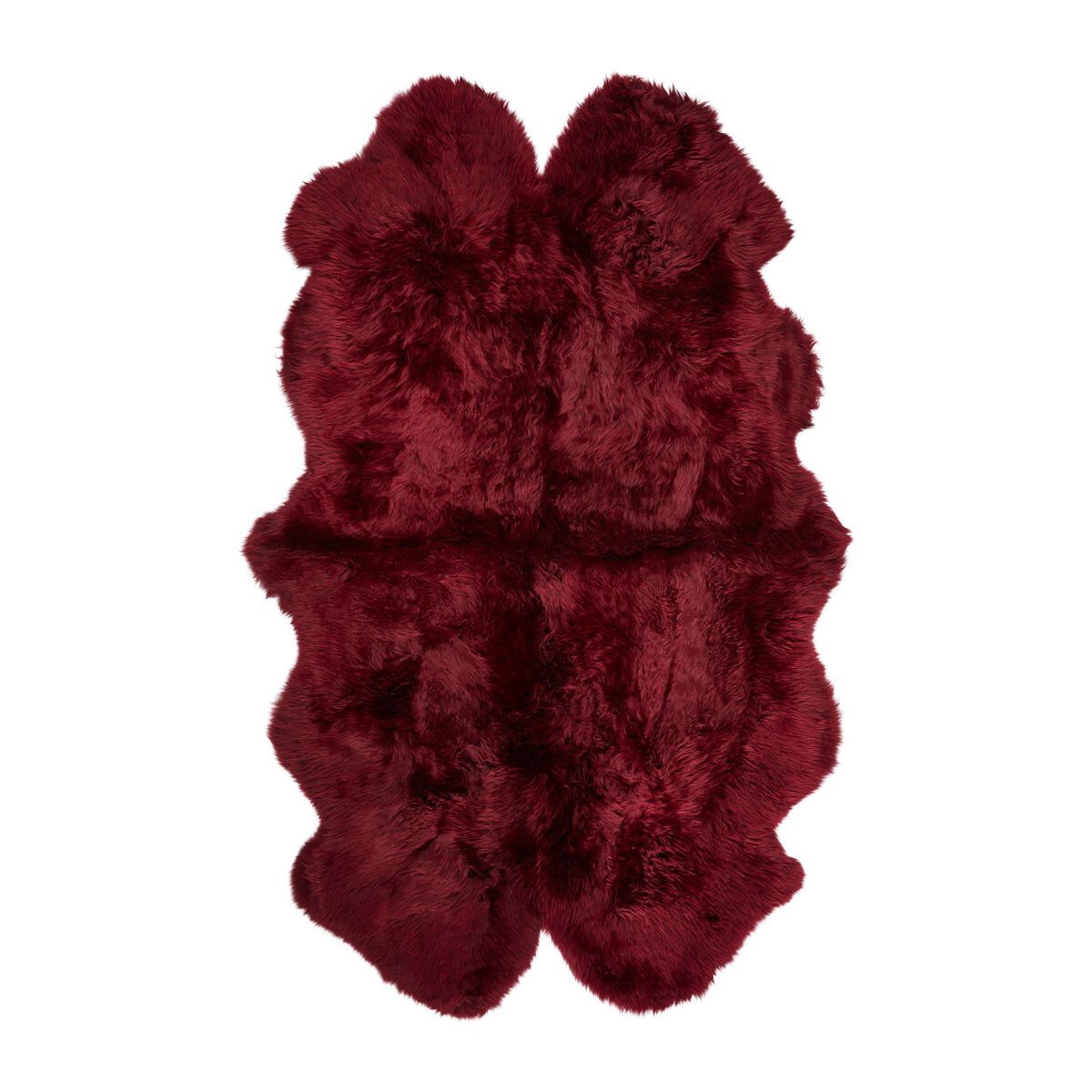 Premium New Zealand Sheepskin | Long Wool | Quadruple Rug 180x110 cm Burgundy