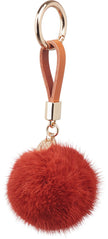 Pom Pom Keyring Leather Strap