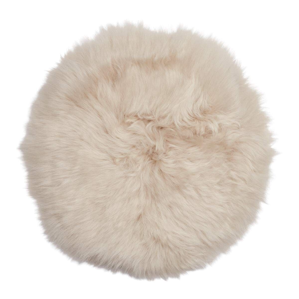 Premium Seat Cover | Long Wool | New Zealand | D34 cm Linen